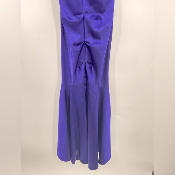 Xscape Formal Dress Purple One Shoulder Ruffle Mermaid Satin Gown Prom Formal - Picture 5 of 6